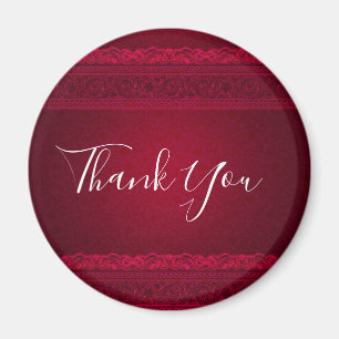Tacken finare & Elegant Red Background Snyggt Magnet