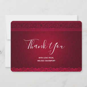 Tacken finare & Elegant Red Background Snyggt Tack Kort