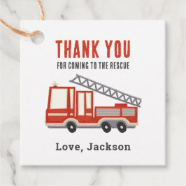 Tacken Firelångtradare Fireman Födelsedagsfest Gåvor Etiketter