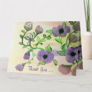 Tacken Flower Watercolor Tack Kort