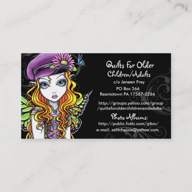 Täcken för äldre barn-/vuxenanpassningsbar visitkort (Framsida)