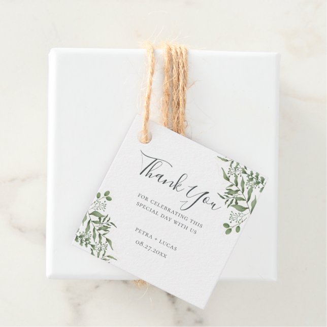 Tacken för budgetlyckade eukalyptus Lövs Gåvor Etiketter (På plats)