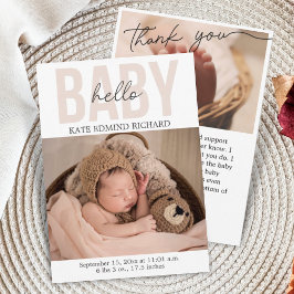 Tacken för det nyfödda Baby-meddelandet Meddelande