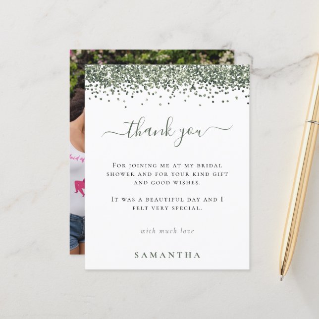 Tacken  för Glitter-fotoMöhippa för Grönt (Fram/Back In Situ)