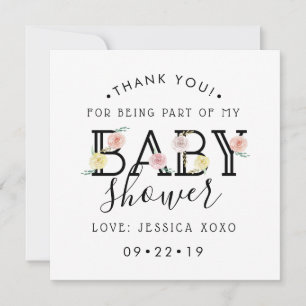 Tacken Garden Baby Shower för Chic Blommigt Tack Kort
