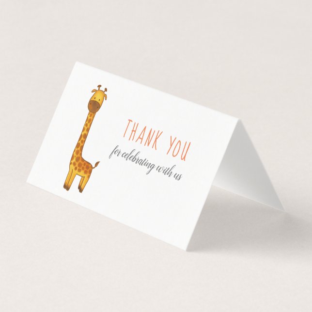 Tacken Giraffe Cute Minimalist Baby Shower Kort (Framsida)