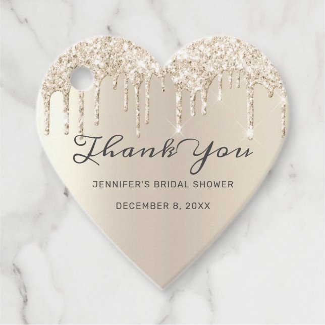 Tacken Glitter Möhippa i elfenbensdroppar Gåvor Etiketter (Framsida)