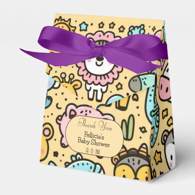 Tacken gult Animals Doddles Presentaskar (Framsidan Sidan)
