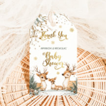 Tacken hjort Winter Baby Shower