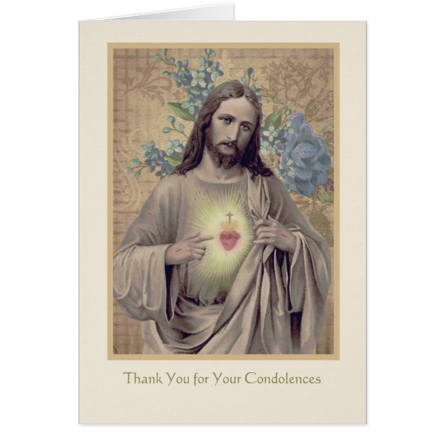 Tacken Jesus Heliga Sympathy Card Hälsningskort (Framsidan)