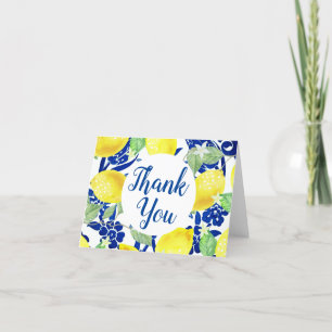 Tacken Land Lemons & Blue Blommigt Tack Kort