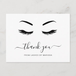 Tacken Lash Minimalist Black White Elegant Vykort