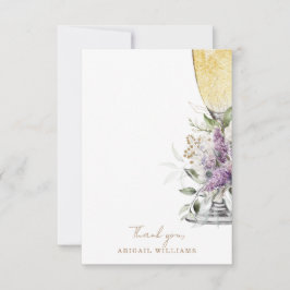 Tacken Lavender Blommigt Champagne Shower Message Tack Kort