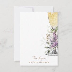 Tacken Lavender Blommigt Champagne Shower Message Tack Kort