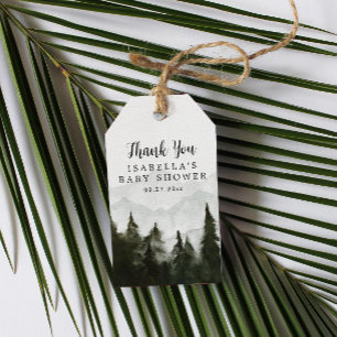 Tacken Misty Forest Baby Shower Presentetikett