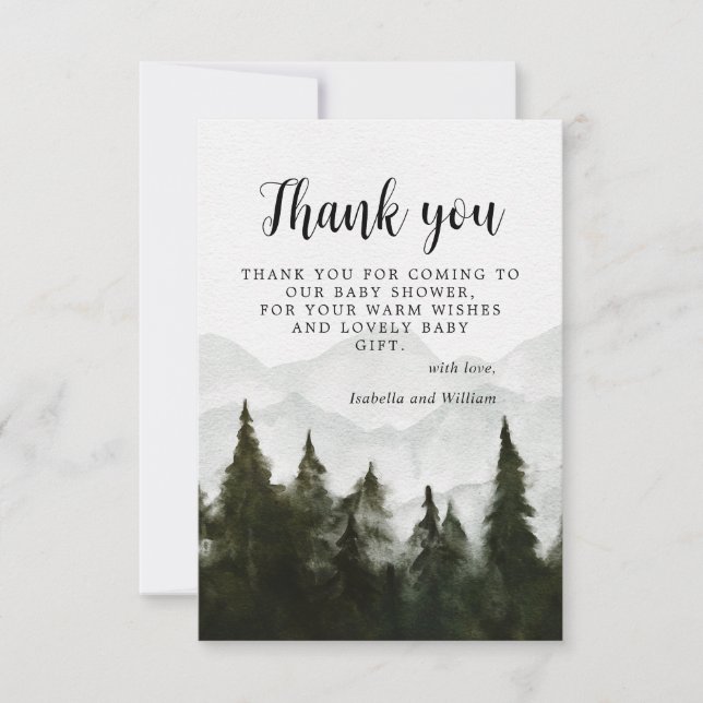 Tacken Misty Forest Baby Shower Tack Kort (Framsida)