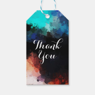 Tacken Modern Abstrakt Paint Splatters Presentetikett