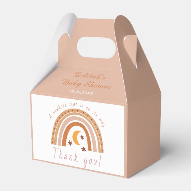 Tacken Modern Boho Rainbow Baby Shower Presentaskar (Framsidan Sidan)