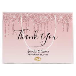 Tacken Modern Bröllop Rosa Glitter Drives