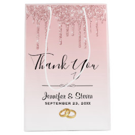 Tacken Modern Bröllop Rosa Glitter Drives