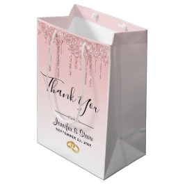 Tacken Modern Bröllop Rosa Glitter Drives