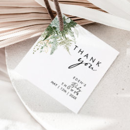 Tacken Modern Greenery Baby Shower Square Gåvor Etiketter