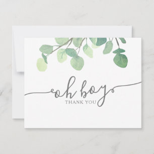 Tacken Modern Grey Eucalyptus Baby Shower Tack Kort