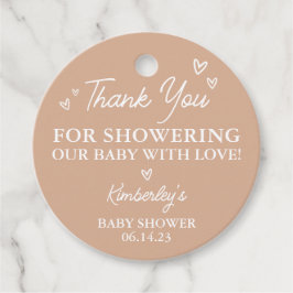 Tacken Modern Hej Baby Hearts Shower Gåvor Etiketter