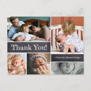 Tacken Modern kalkboard Second Baby Shower Vykort