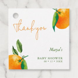 Tacken Modern Little Cutie Citrus Baby Shower Gåvor Etiketter