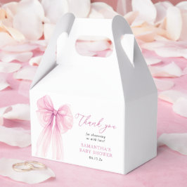 Tacken Modern Rosa Bow Baby Shower Presentaskar