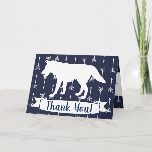 Tacken Modern Rustic Navy & White Varg Arrows Tack Kort (Framsida)