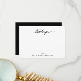 Tacken Modern Script Calligraphy Black White Tack Kort