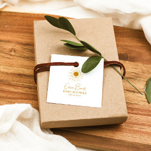 Tacken Modern Sunshine Baby Shower Square Gåvor Etiketter