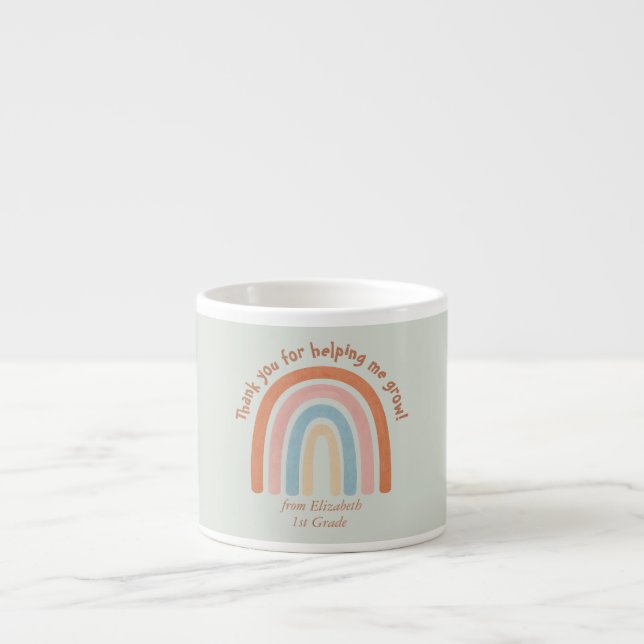 Tacken Modern Watercolor Rainbow Teacher Espressomugg (Framsidan)