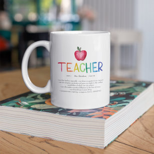 Tacken Modern Watercolor Rainbow Teacher Kaffemugg