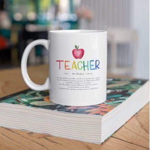 Tacken Modern Watercolor Rainbow Teacher Kaffemugg