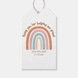 Tacken Modern Watercolor Rainbow Teacher Presentetikett