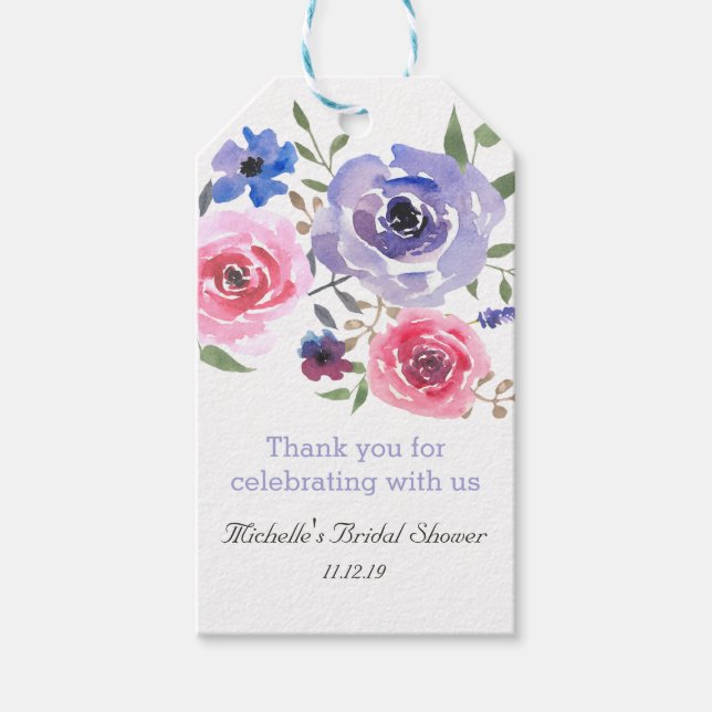 Tacken Möhippa för vattenfärgsblommor, Chic Presentetikett (Framsidan)