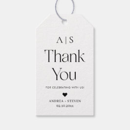 Tacken Monogram Black and White Wedor Presentetikett