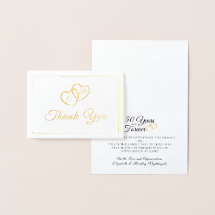 Tacken Monogrammed Hearts för elegant-årsdagar Folierat Kort