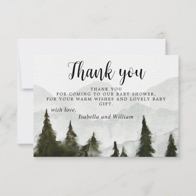 Tacken Mountain Baby Shower Tack Kort (Framsida)