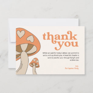 Tacken Mushroom Baby Shower Orange & brun Tack Kort