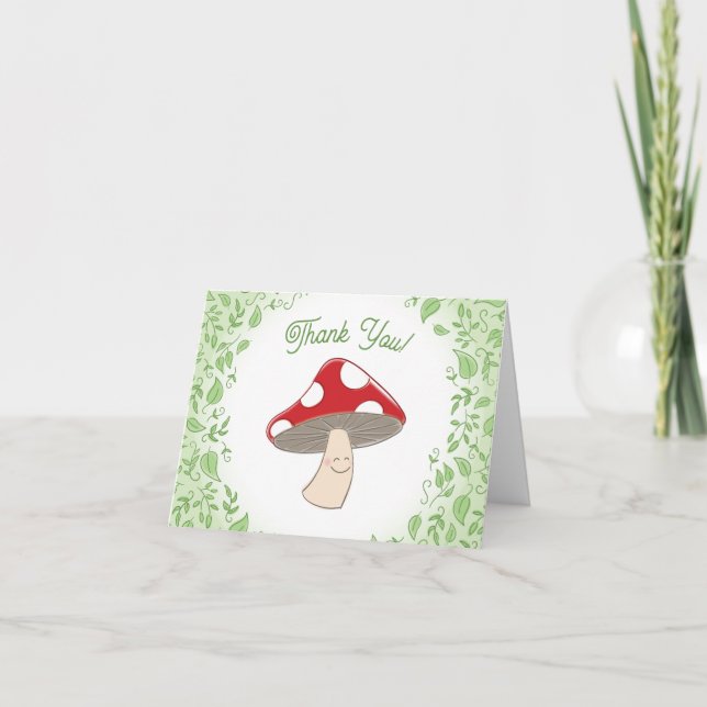 Tacken Mushroom Baby Shower Tack Kort (Framsida)