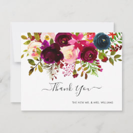 Tacken Navy+Burgundy Watercolor Bouquet Spara Datumet