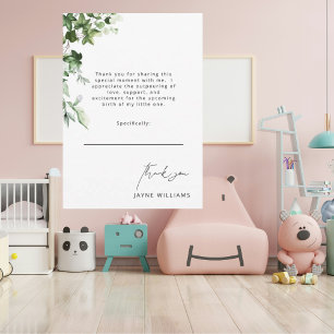 Tacken neutralt Message Ivy Baby Shower Inbjudningar