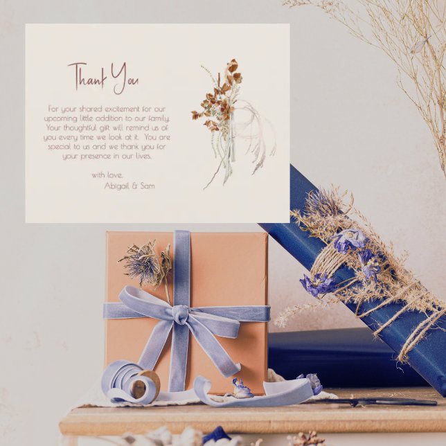 Tacken neutralt Tones Boho Baby Shower Vykort (Skapare uppladdad)