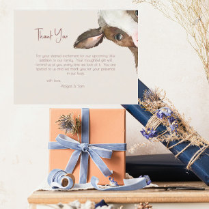 Tacken neutralt Tones Cow Baby Shower Vykort