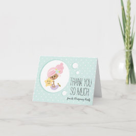 Tacken Notecards Mörk Skin för sjöjungfru Baby Sho Tack Kort