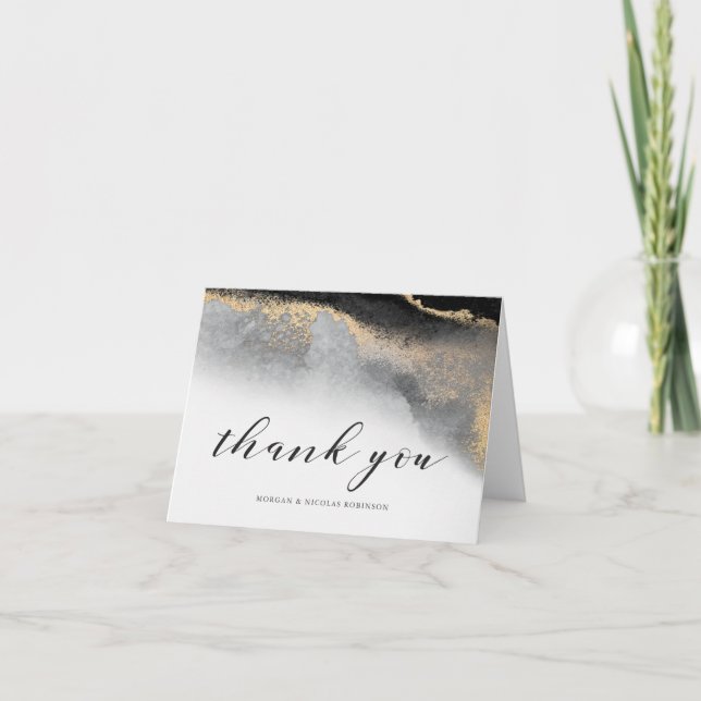 Tacken Opulence för elegant med ditt namn Tack Kort (Framsida)